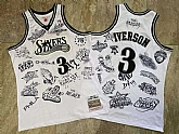 76ers 3 Allen Iverson White 1997-98 Hardwood Classics Jersey Mixiu,baseball caps,new era cap wholesale,wholesale hats